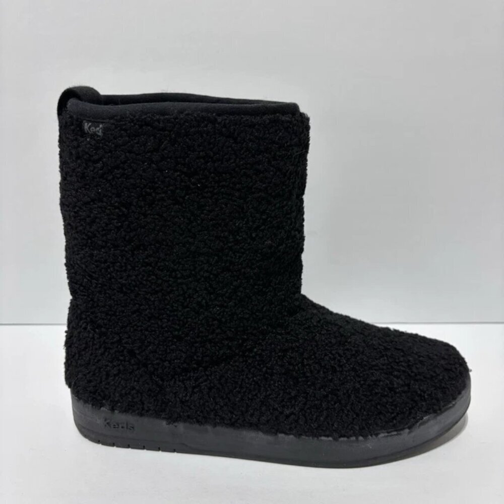 Keds Women’s Tally Faux Shearling Winter Boot Black, Size 7 M